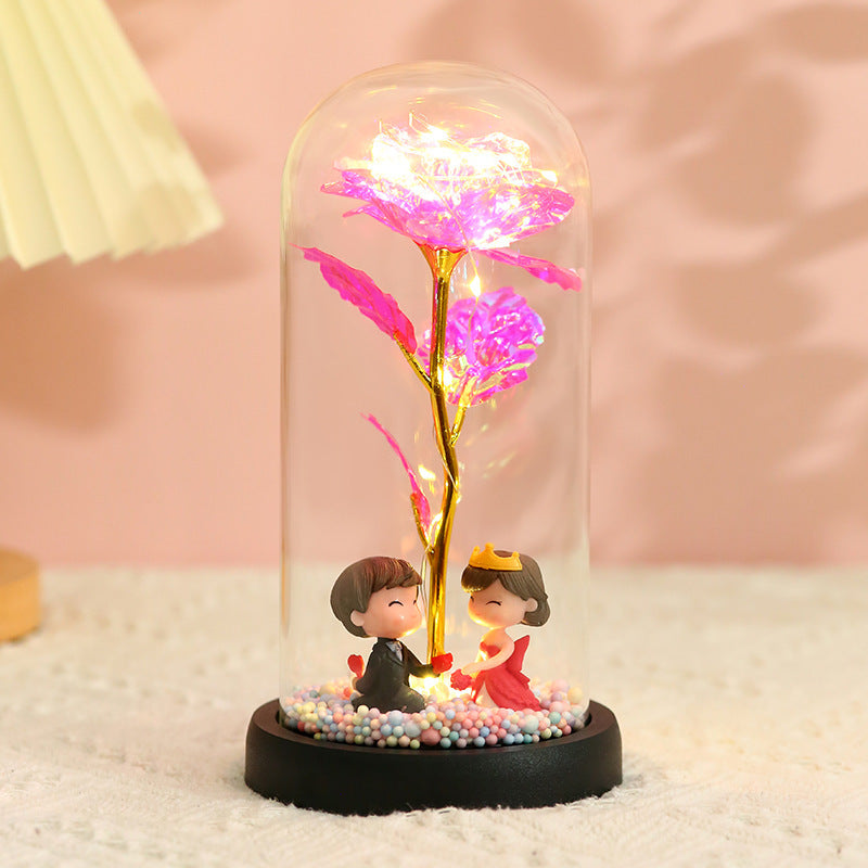 Colorful 24k Gold Foil Flower Color GoldWith Lights Christmas Gift