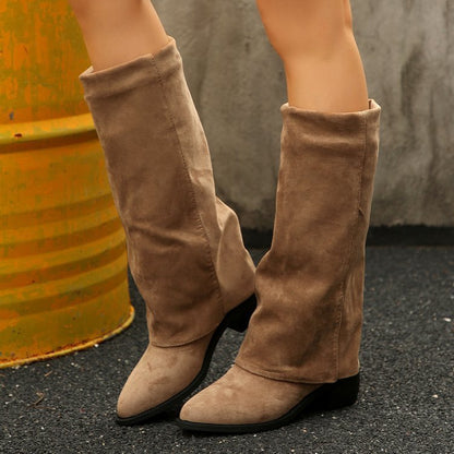 Chunky Heel Cowboy Boot Plus Size Knight Frye Boot