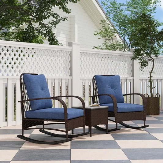 Rattan Chaise Lounge Chair, Wicker Patio Furniture Set