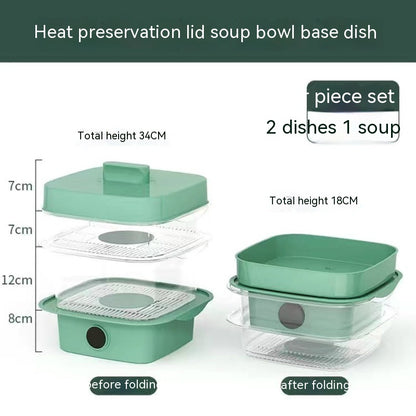 Multi-layer  Heat Preservation Kitchen Cover Dining Table Leftover Storage Box Transparent Stack Cooking Hood Steamer