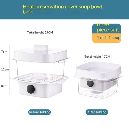 Multi-layer  Heat Preservation Kitchen Cover Dining Table Leftover Storage Box Transparent Stack Cooking Hood Steamer
