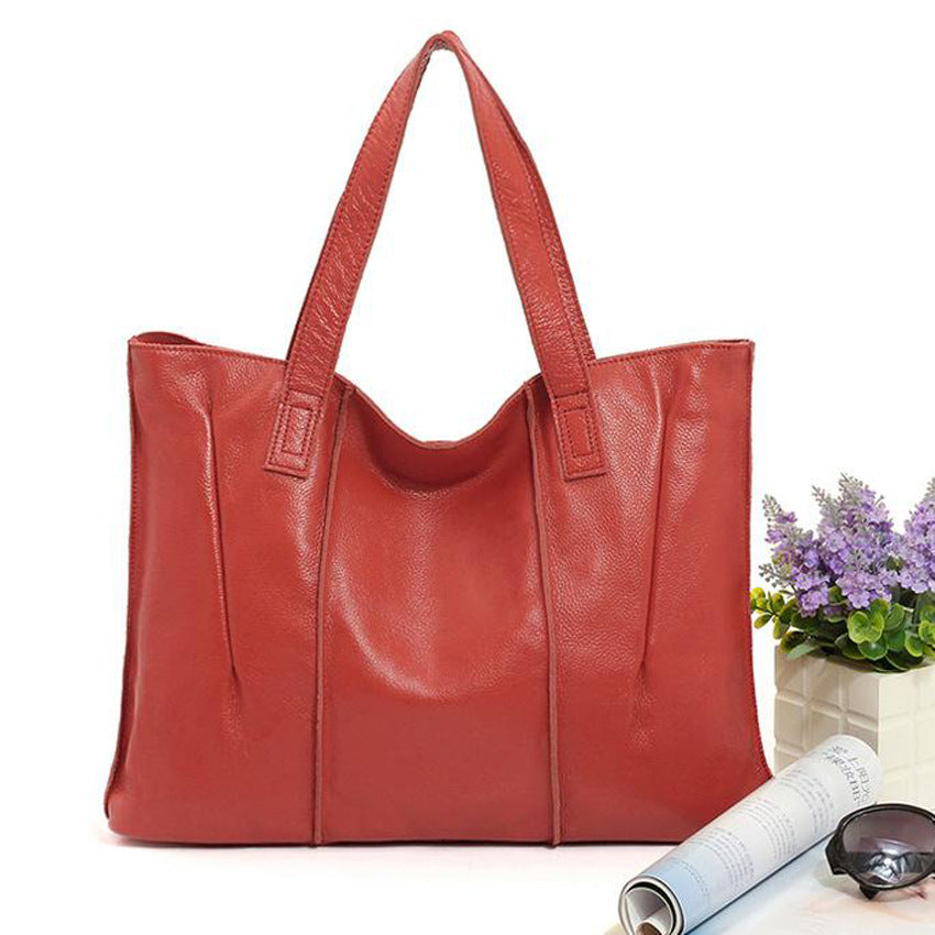 Top Grain Leather Single Shoulder Tote Bag