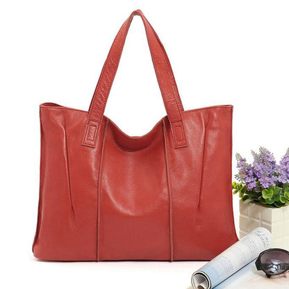 Top Grain Leather Single Shoulder Tote Bag