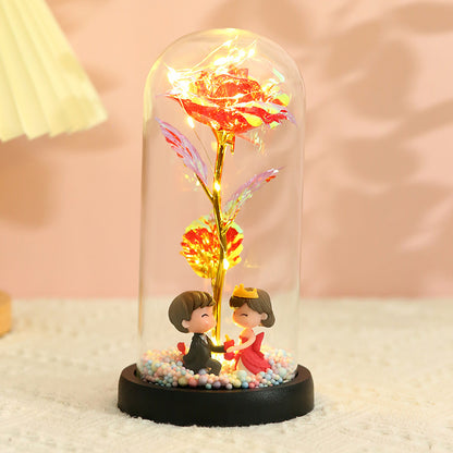 Colorful 24k Gold Foil Flower Color GoldWith Lights Christmas Gift