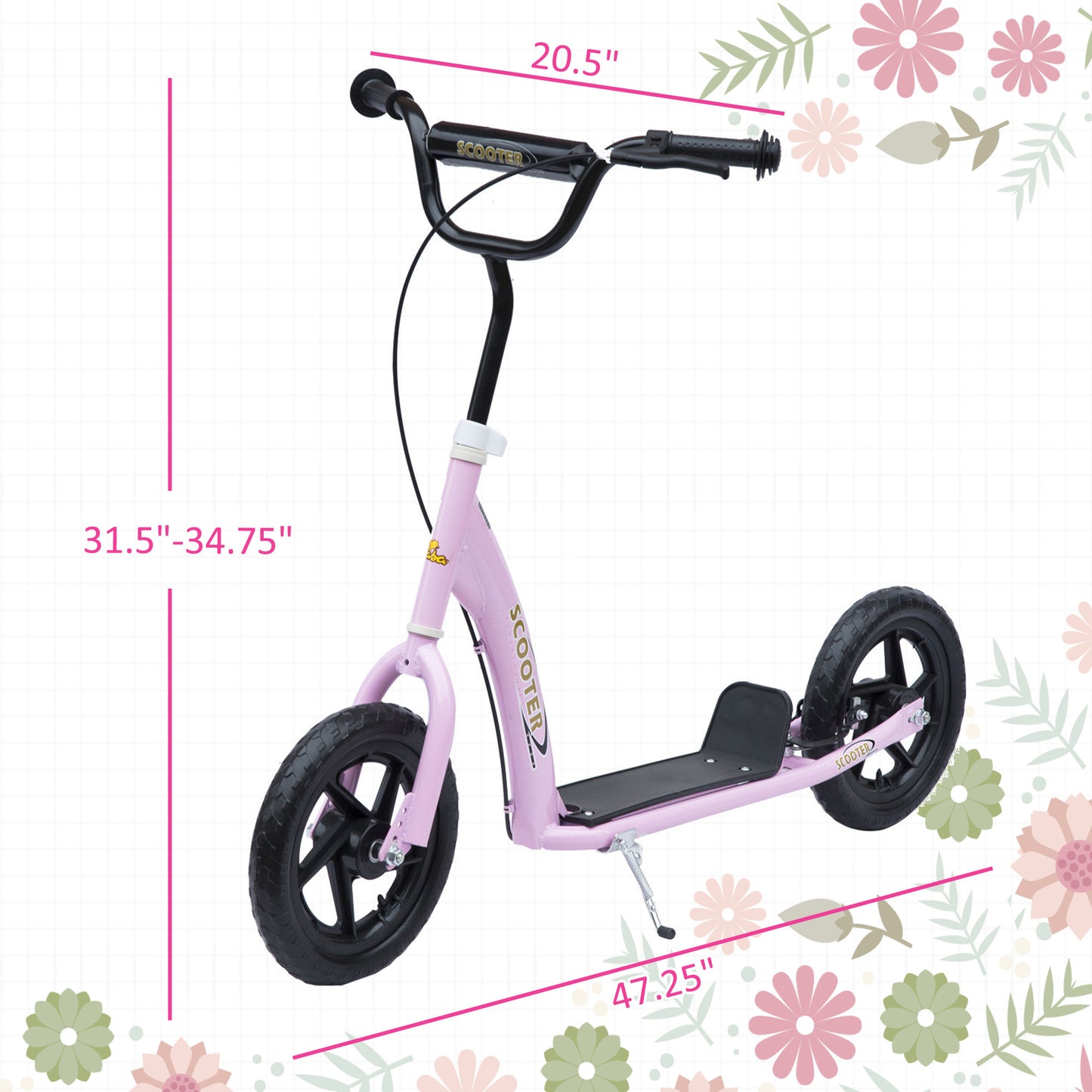 Kick Scooter for Kids 5-12 Years Old with Adjustable Height Handlebar