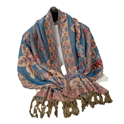 Best Seller In Europe And America Popular Ethnic Style Cashew Pattern Tassel Scarf