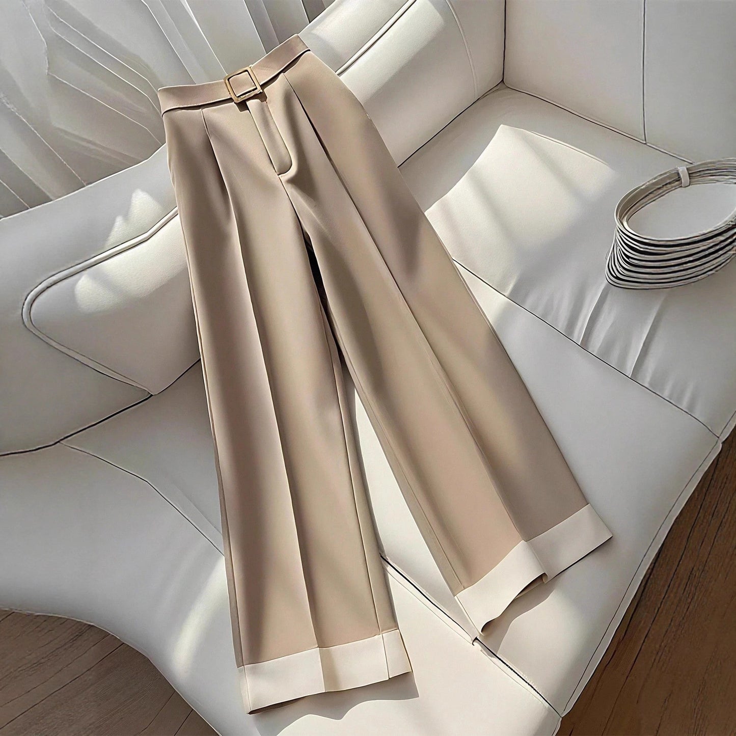 Retro Khaki Design Women's Autumn Casual Pants