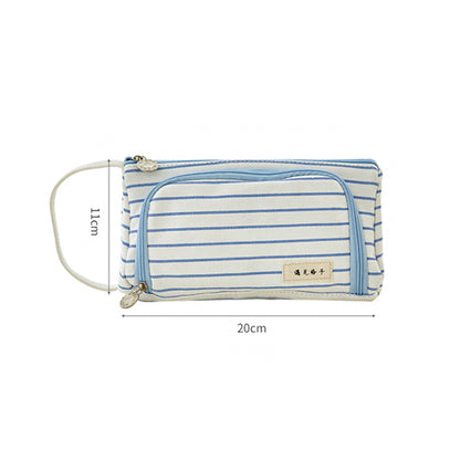 Korean Style Simple Candy Color Student Canvas Large-capacity Pencil Case