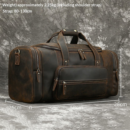 Men's Genuine Leather Handbag Large-Capacity Crossbody Bag