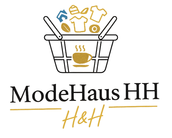 Logo of ModeHaus HH with a shopping basket icon on a white background