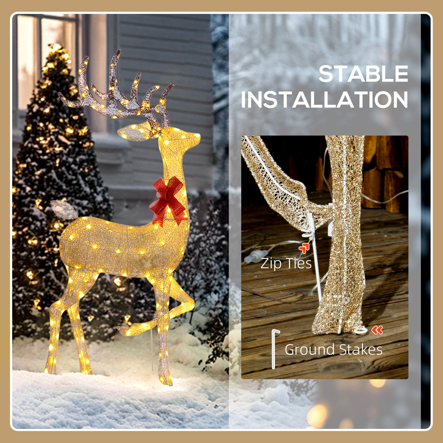 Lighted Reindeer Christmas Decorations