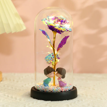 Colorful 24k Gold Foil Flower Color GoldWith Lights Christmas Gift