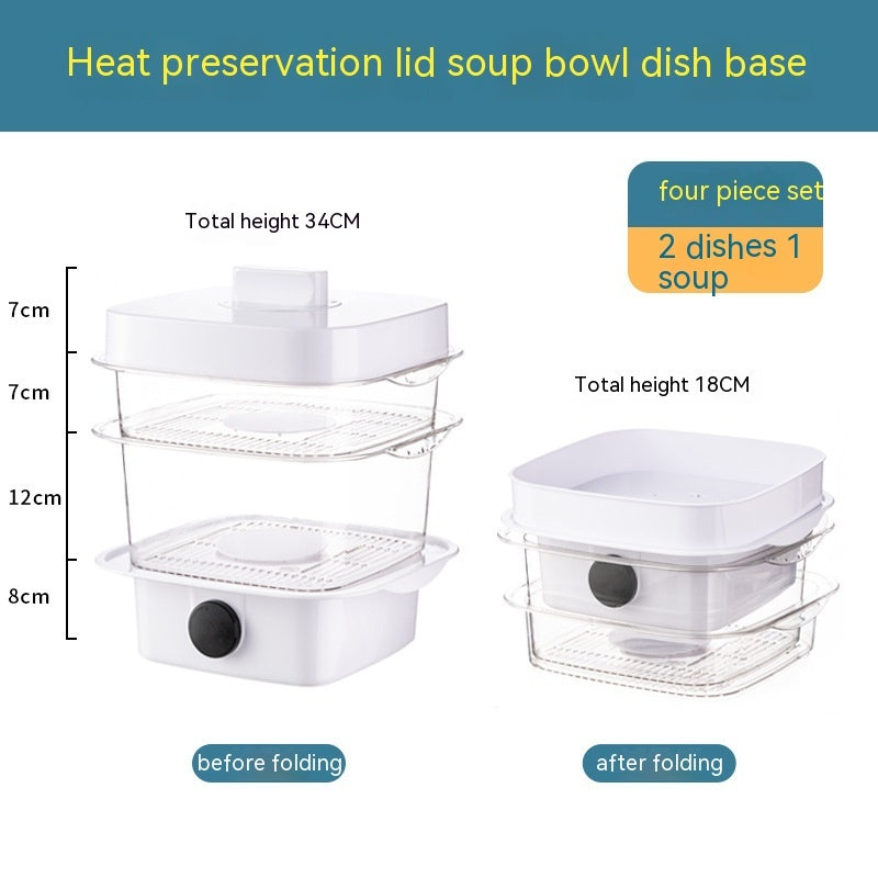 Multi-layer  Heat Preservation Kitchen Cover Dining Table Leftover Storage Box Transparent Stack Cooking Hood Steamer