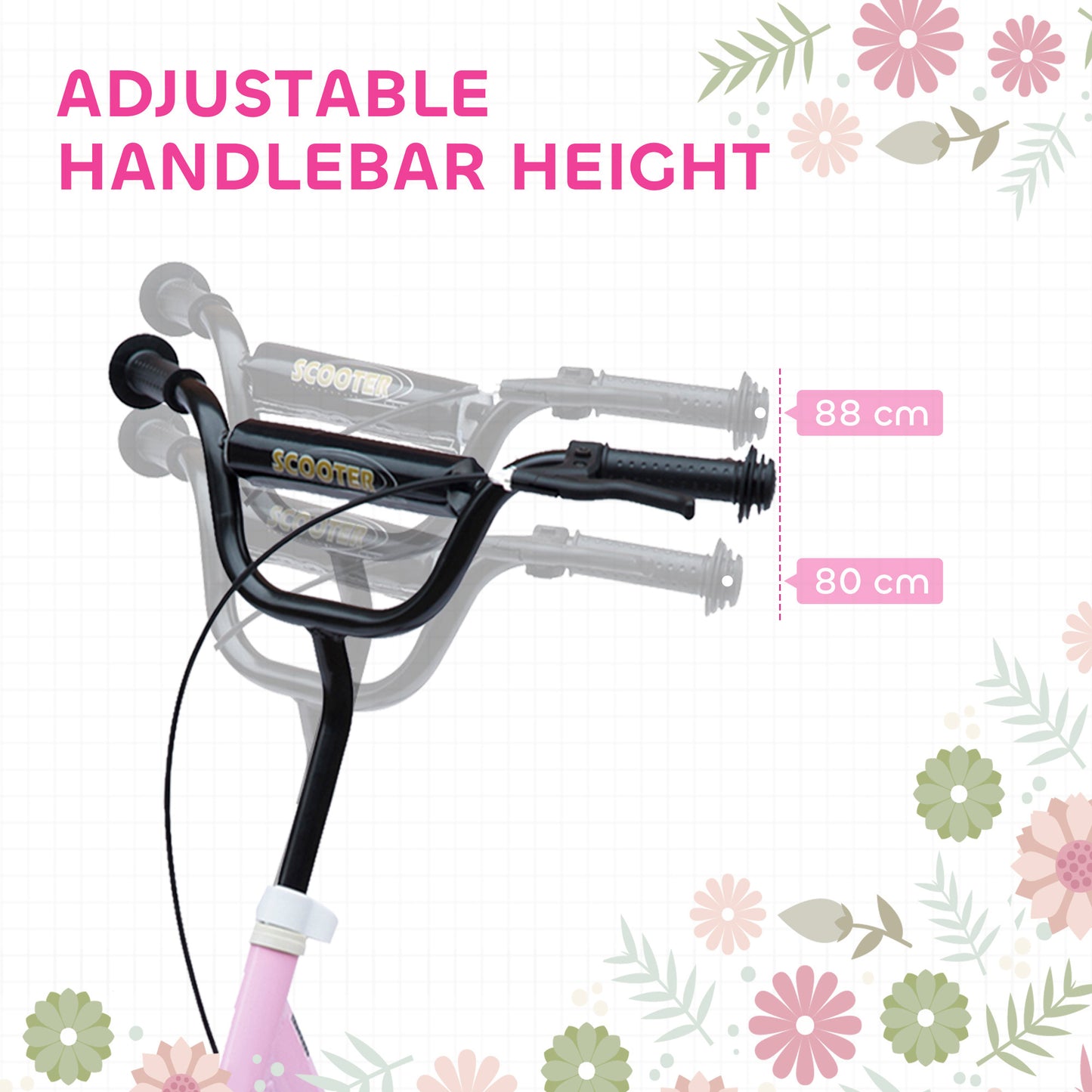 Kick Scooter for Kids 5-12 Years Old with Adjustable Height Handlebar