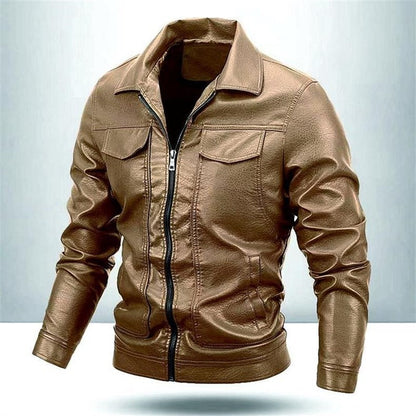 Men's Turn-Down Collar Casual Long Sleeve Jacket Coat