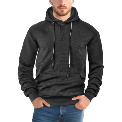 Pullover Solid Color Casual Sports Loose Long Sleeve Hooded Sweater Men