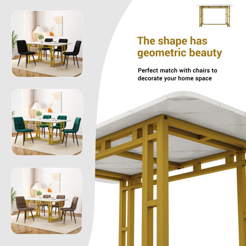 Metal Frame Rectangular Dining Table Modern Kitchen Table