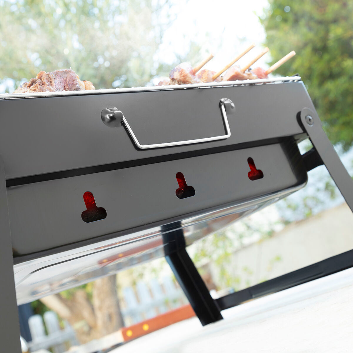 Folding Portable Barbecue for use with Charcoal BearBQ