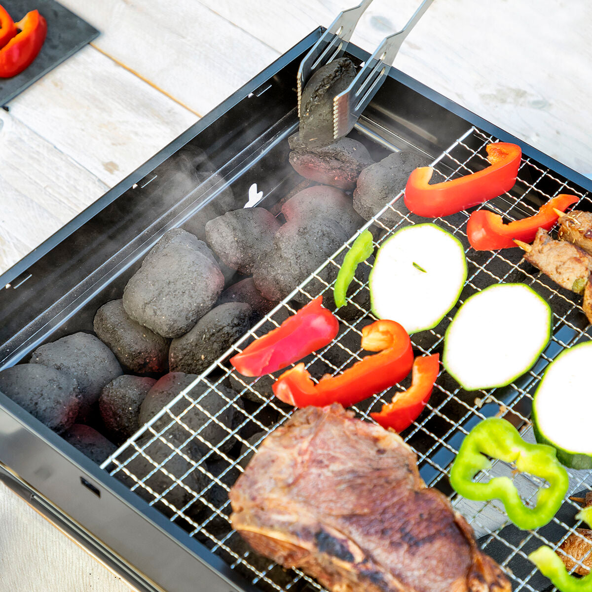 Folding Portable Barbecue for use with Charcoal BearBQ